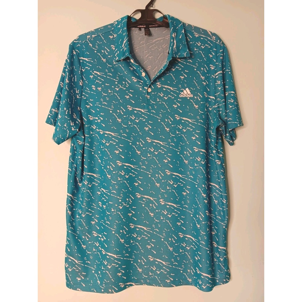 Adidas Primeblue Teal Size XL Men's Golf Short Sleeve Polo Shirt
